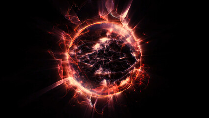 energy sector.Futuristic magical plasma circle  glows in space.
