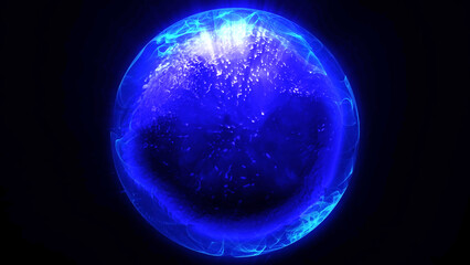 energy sector.Futuristic magical plasma circle  glows in space.
