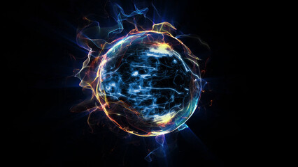 energy sector.Futuristic magical plasma circle  glows in space.

