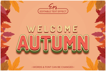 Obraz premium Welcome Autumn poster with editable text effect