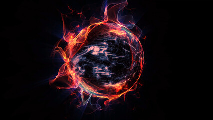 energy sector.Futuristic magical plasma circle  glows in space.
