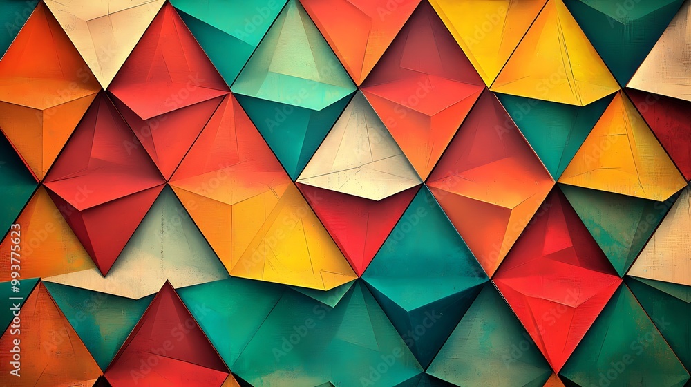 Poster geometric vector background with triangular shapes, bold contrasts