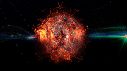 energy sector.Futuristic magical plasma circle  glows in space.
