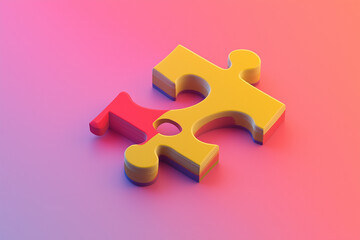 Obraz premium Colorful puzzle piece with question mark symbol