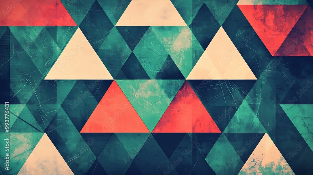Aufkleber geometric vector background with triangular shapes, bold contrasts