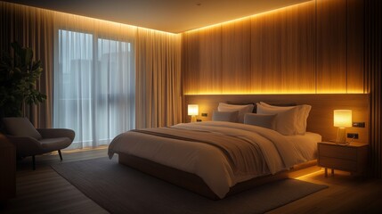 Cozy Bedroom Interior.
