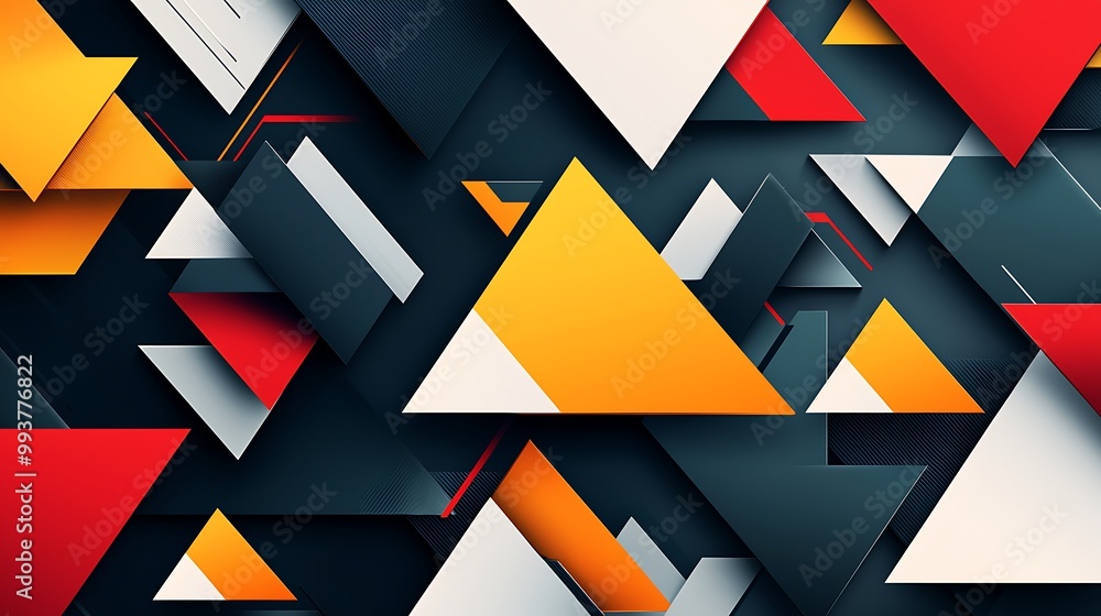 Poster geometric vector background with triangular shapes, bold contrasts