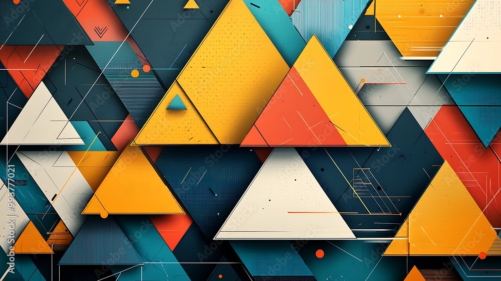 Aufkleber geometric vector background with triangular shapes, bold contrasts