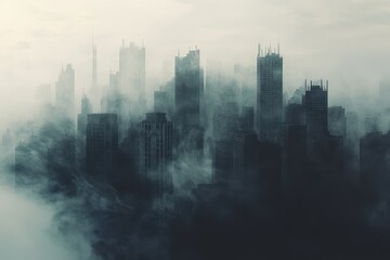 Fototapeta premium A City Obscured by Fog and Mist