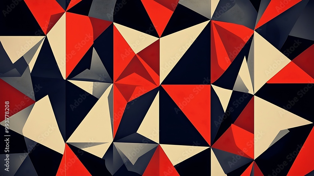Poster geometric vector background with triangular shapes, bold contrasts