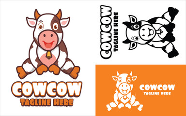 Cow cartoon. Cute cow character vector