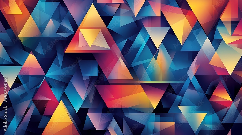 Poster geometric vector background with triangular shapes, bold contrasts