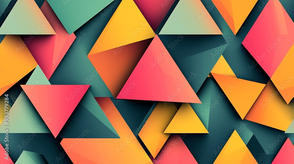 Aufkleber geometric vector background with triangular shapes, bold contrasts