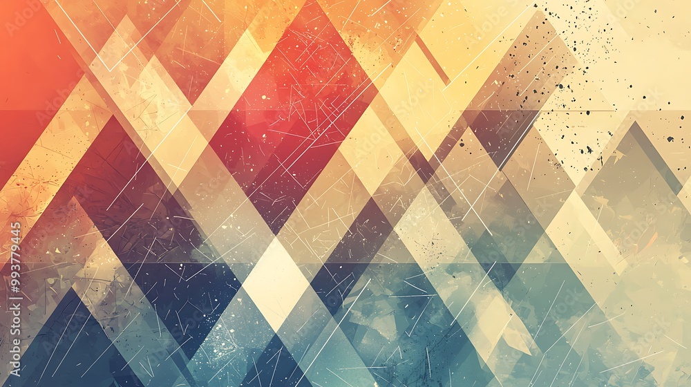 Poster geometric vector background with triangular shapes, bold contrasts