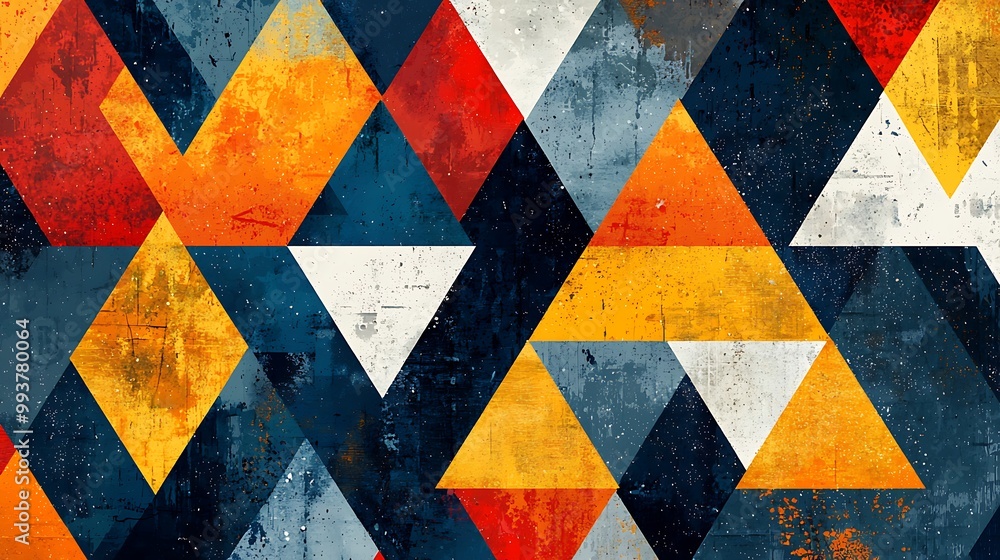 Poster geometric vector background with triangular shapes, bold contrasts