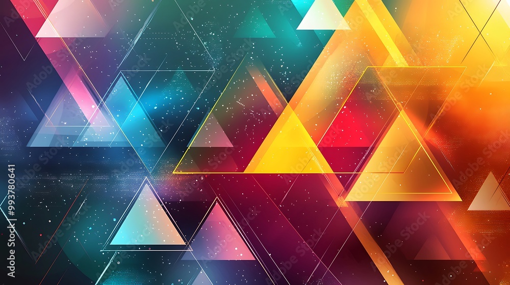Poster geometric vector background with triangular shapes, bold contrasts