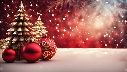 Obraz premium 3D Christmas background image with abstract aesthetics.