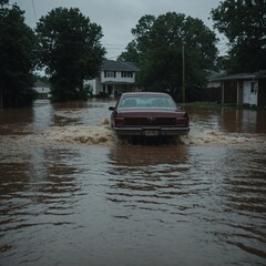 Floodwaters rise dramatically in city causing widespread damage and leaving roads unrecognizable