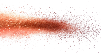 orange glitter swirl floating in air isolated png transparent background