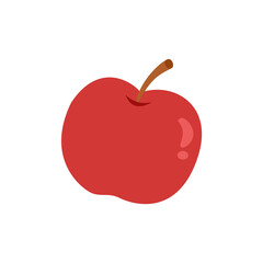 Red apple isolated on white background.