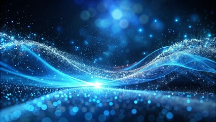 Abstract blue tech background with digital waves background. network systems with artificial neural connections, and cyber quantum computing. Abstract wavy halftone dots background