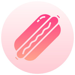 hotdog round gradient vector icon