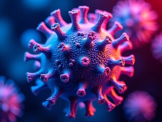 Coronavirus covid-19 virus cell as seen on microscope