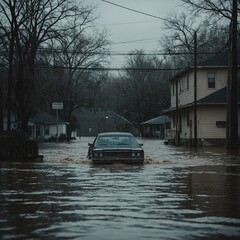Floodwaters transform city streets into rivers causing significant damage and disruption