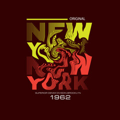 New york Distorted Typography superior denim brookyln graphic poster design