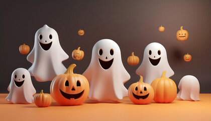 Halloween Friends and Glowing Jack-o-lanterns