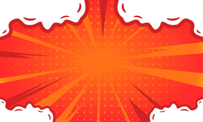 Colorful comic pop art background with cloud illustration. book cover vector