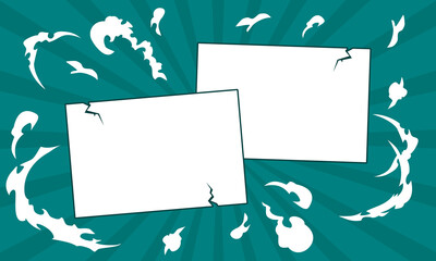 Surprise cloud background with information board. Colorful comic pop art background with cloud illustration.