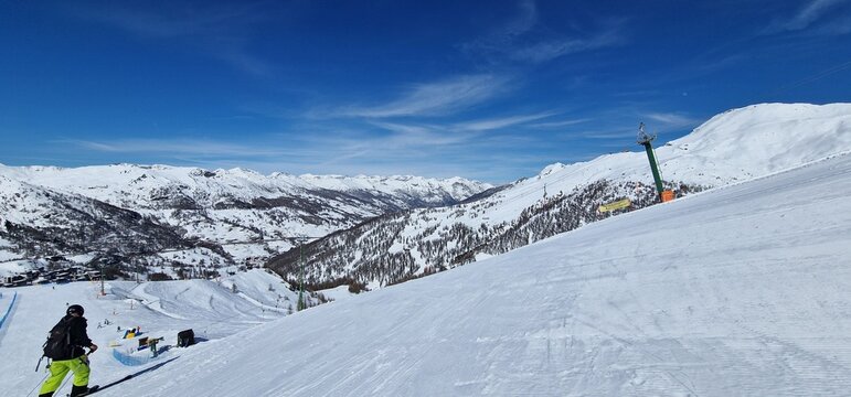 french alps serre chevalier ski area and surroundings of a town briancon 