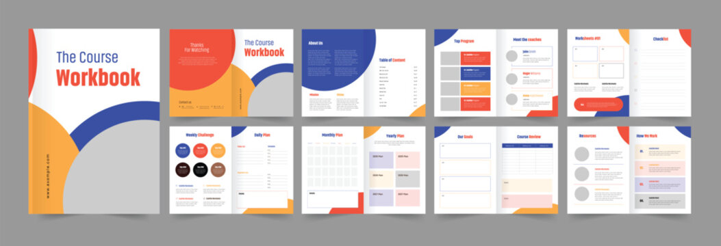workbook design colorful workbook layout template
