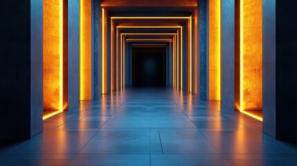 Fototapeta premium Dark Space with Well-Lit Area and Illuminated Edges