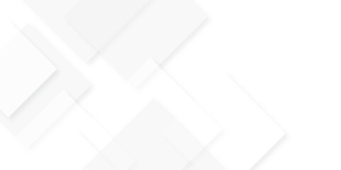 Fototapeta premium White square pattern on banner design. Modern and minimal concept white and gray abstract geometric background. Vector abstract elegant with copy space template design.