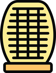 Simple icon of an electric mosquito killer lamp standing on a table, radiating light