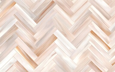 Geometric herringbone wooden planks, soft neutral hues, stylish and refined texture for interior decor or flooring