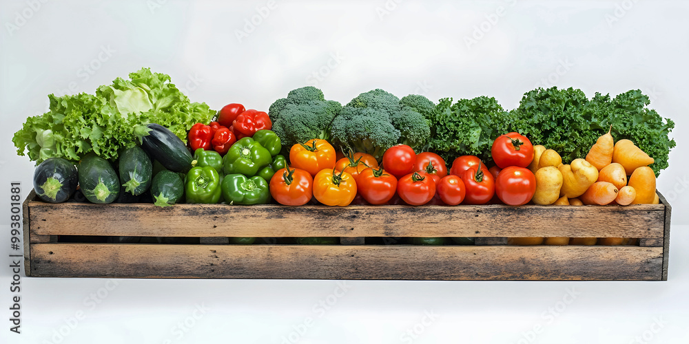 Wall mural fresh vegetables on a white background ai generated.