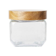 glass jar with wooden lid