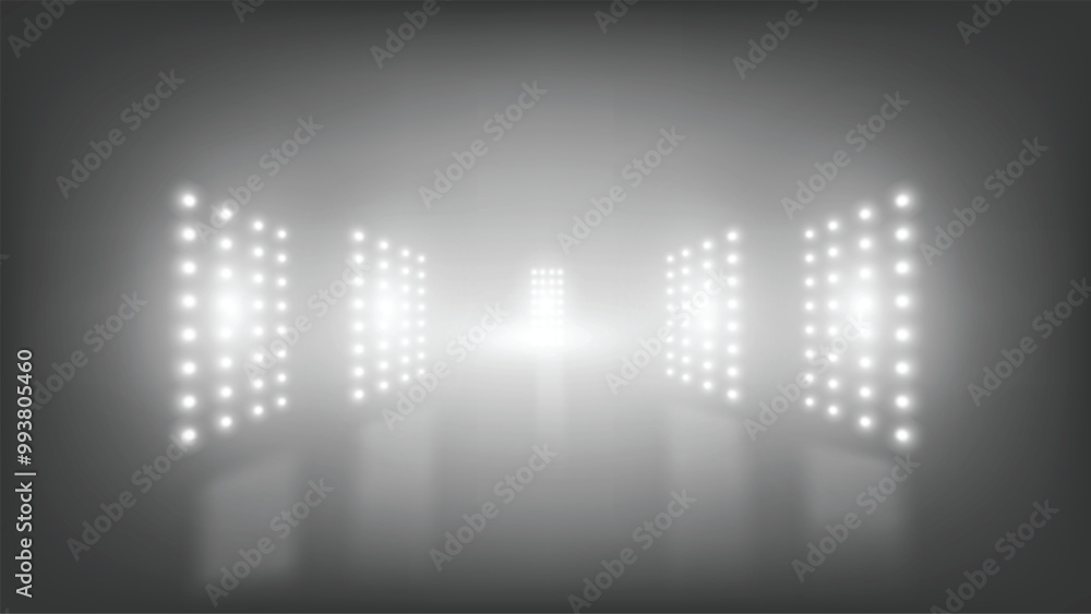Poster abstract technology background stadium stage hall with scenic lights of round futuristic technology 