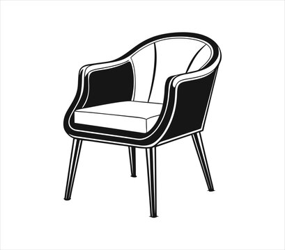 recommend clip art: Chair editable vector illustration on white background. chair Line art, clip art, Office Chair, modern chair