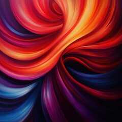 Colorful abstract swirl of vibrant hues on a dark background.