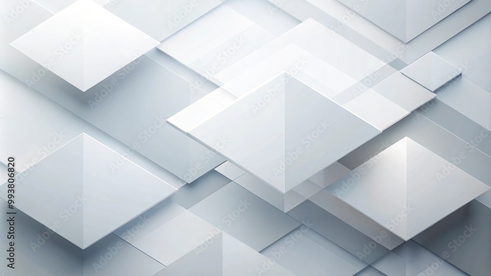 Poster abstract white background with texture pattern, layered geometric triangle shapes, white and grey gl