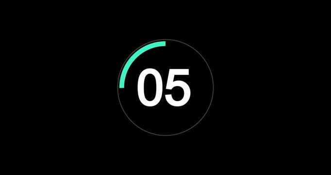  neon light 10 seconds countdown timer on black stock footage video