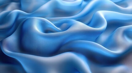 Obraz premium soft blue silk fabric flowing gracefully creating an elegant abstract background with crumpled textile waves that evoke a sense of luxury and sophistication for beauty products