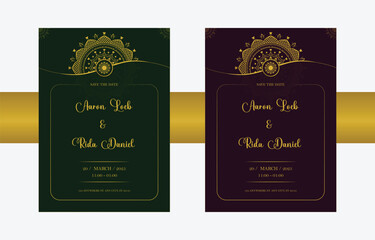 Wedding invitation greeting cards elegant vintage style