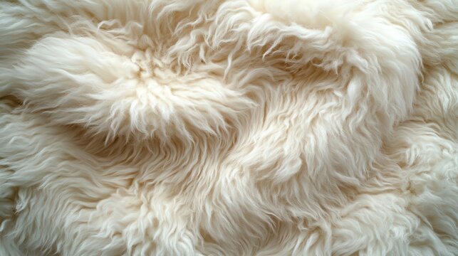 soft white sheep wool texture emphasizing the natural fibers creating a cozy and inviting fur background ideal for showcasing warmth and comfort in design