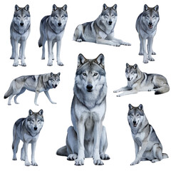 Naklejka premium Siberian Husky on Transparent Background