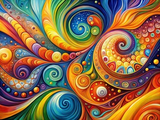 Abstract Paint Canvas Texture with Colorful Swirls and Patterns Ideal for Backgrounds and Designs